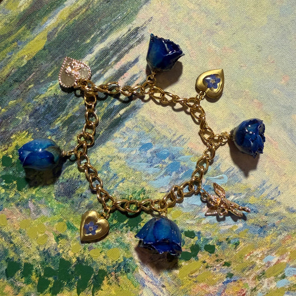 Sanya - Gold Real Rose Charm Bracelet (PREORDER)