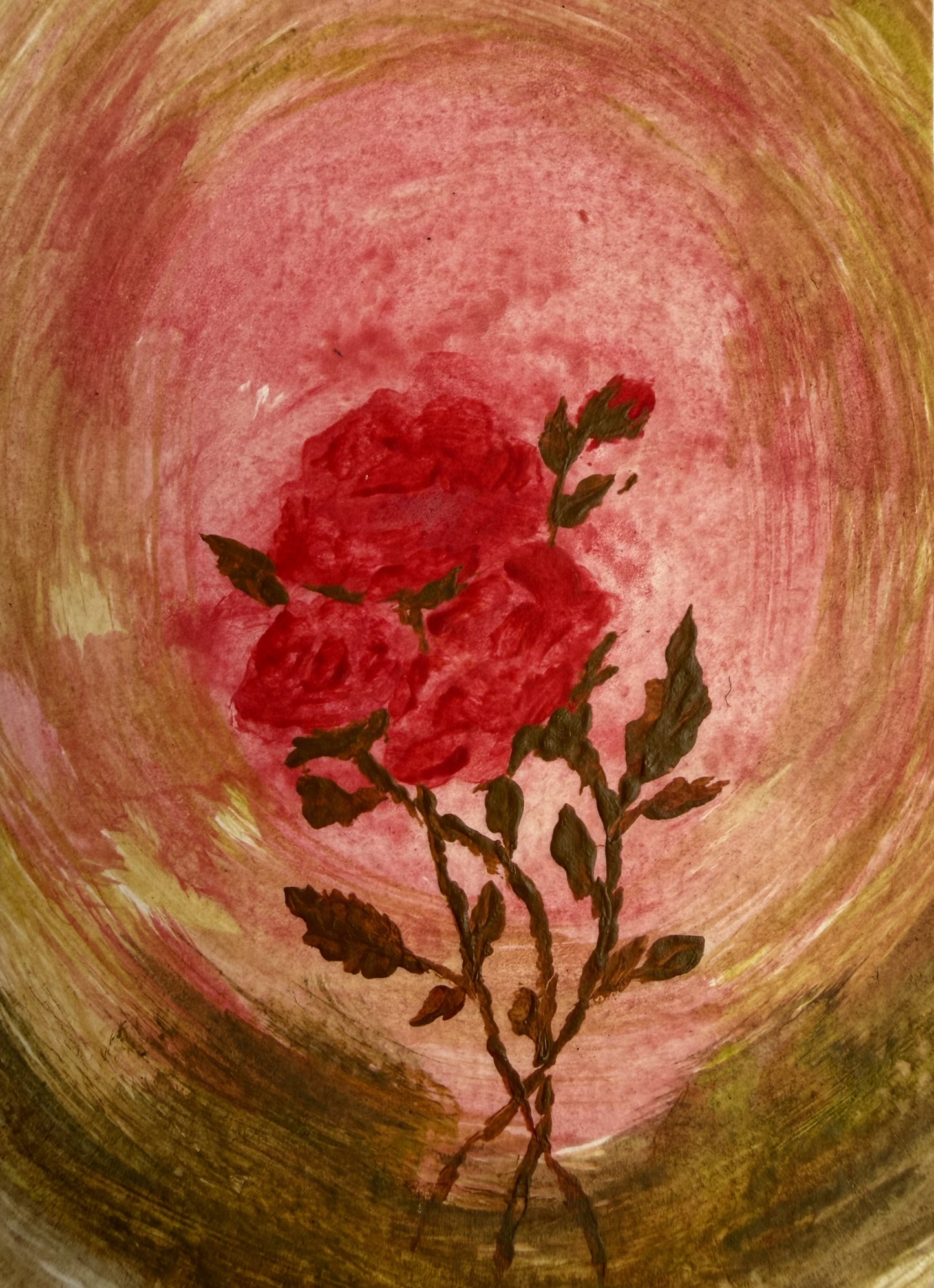 Old Romance, Red Rose Floral Art Print