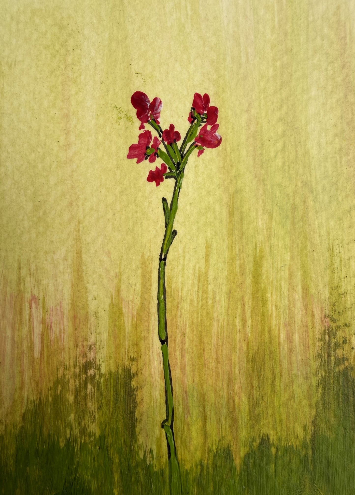Reaching, Red Flower Botanical Art Print