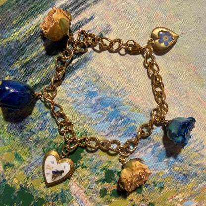 Dakota - Gold Real Rose Charm Bracelet