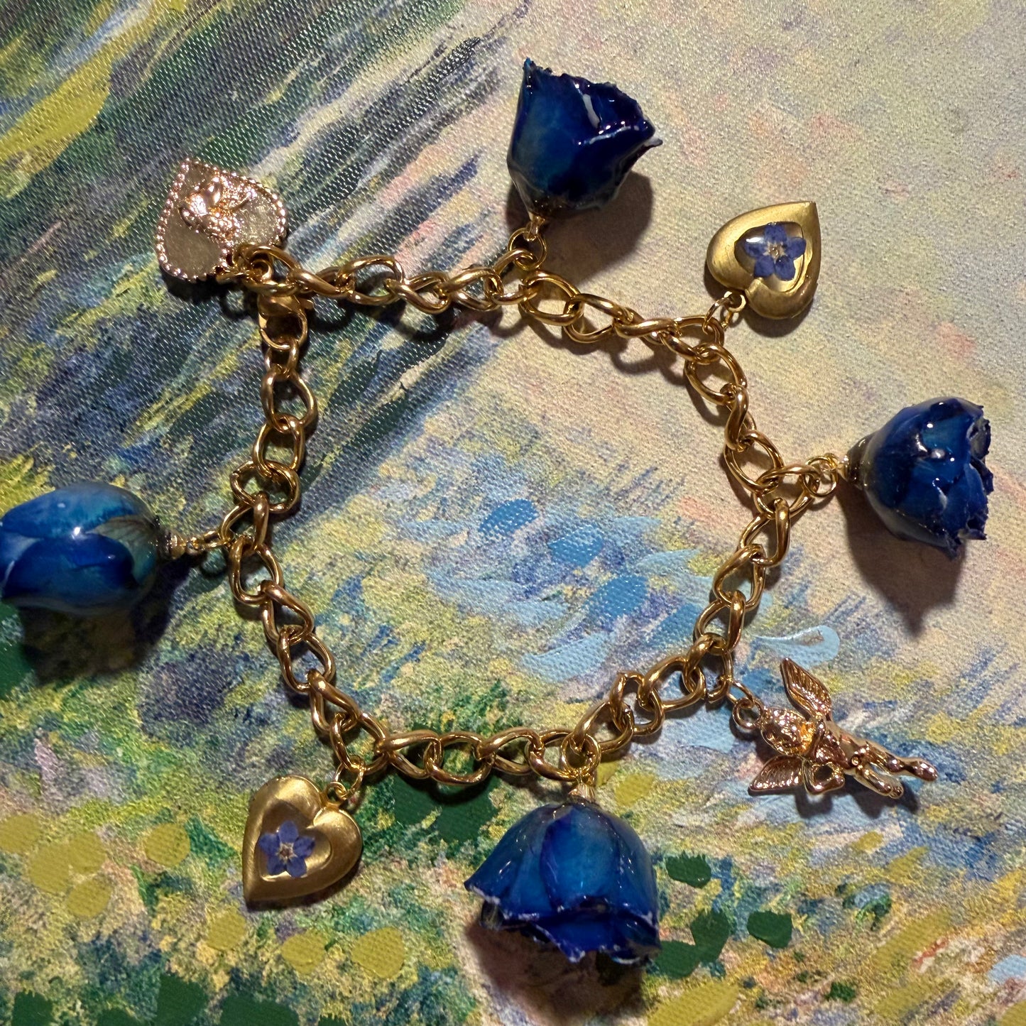 Sanya - Gold Real Rose Charm Bracelet (PREORDER)