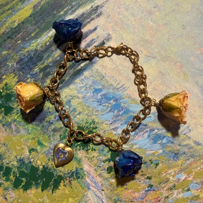 Galen - Gold Real Rose Charm Bracelet (PREORDER)