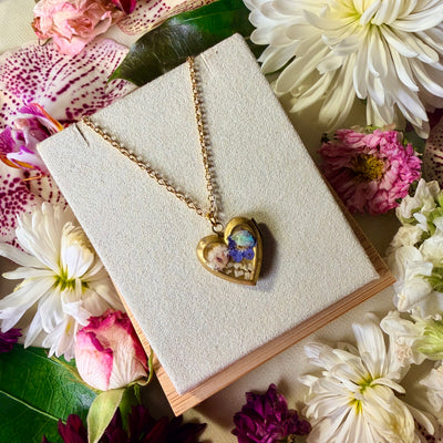 Maliah - Gold Real Flower Locket Necklace
